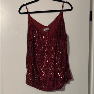 Calvin Klein Women's Red Sequin Top
